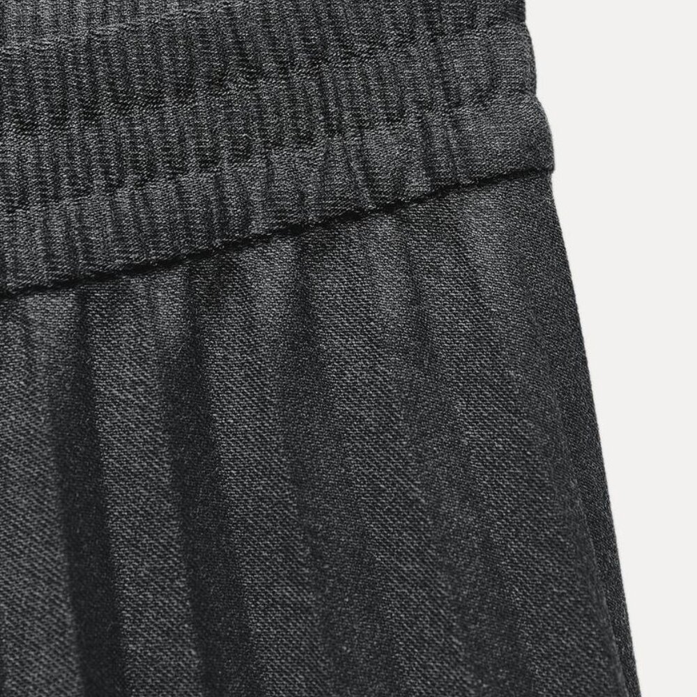 NWT ZARA PLEATED MIDI SKIRT ZW COLLECTION ANTHRACITE GRAY - Picture 10 of 10